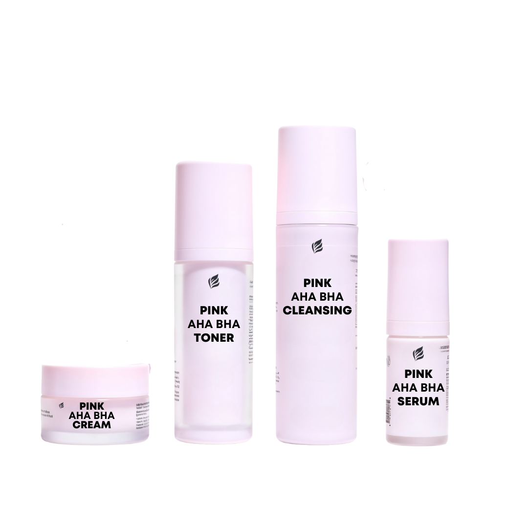 Pink AHA & BHA Skin Face Care Set