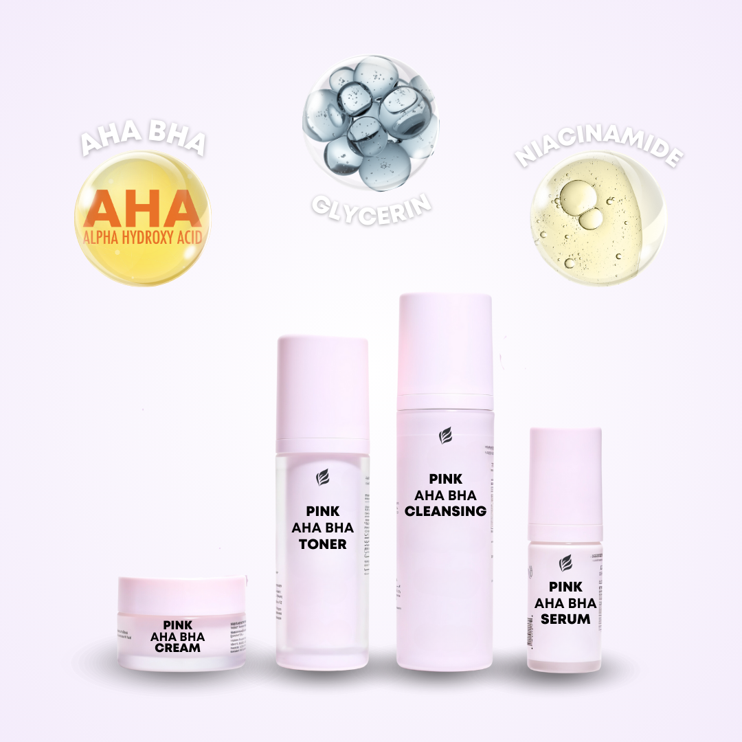 Pink AHA & BHA Skin Face Care Set