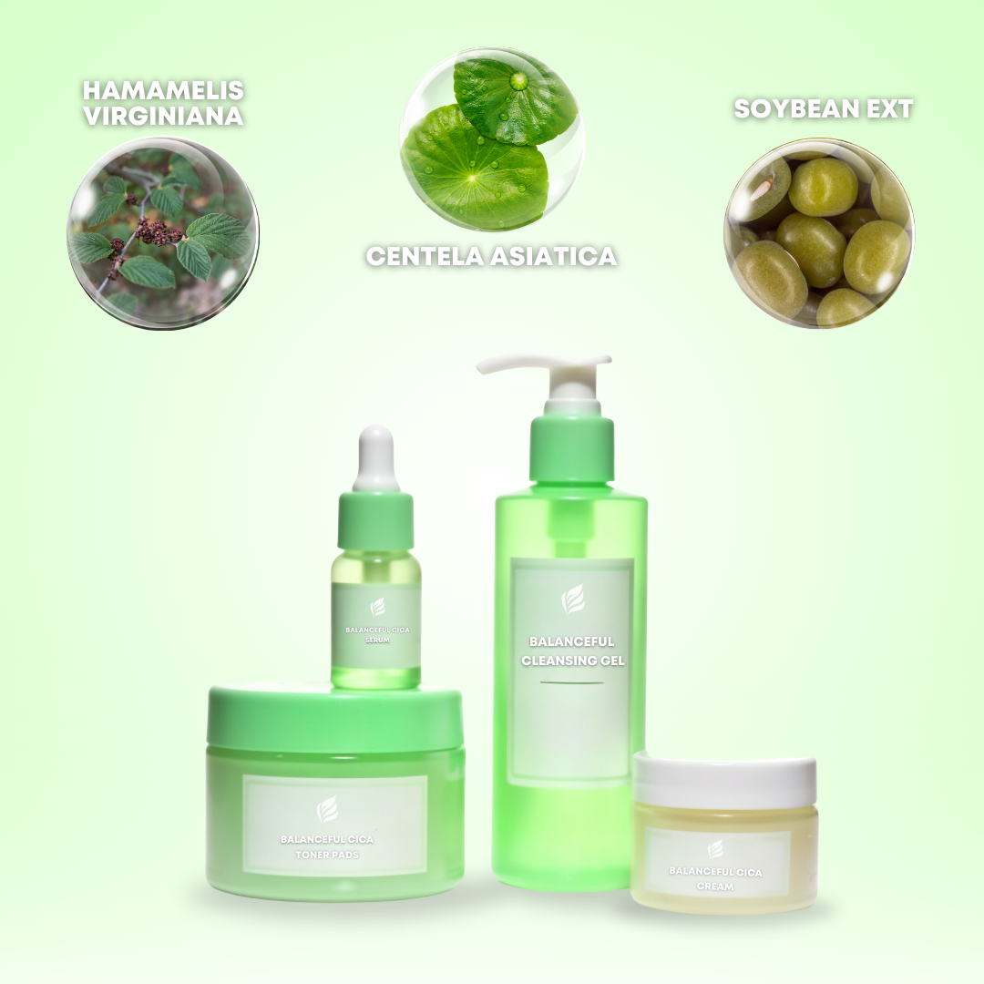 Acne Treatment with Cica Skin Care Set